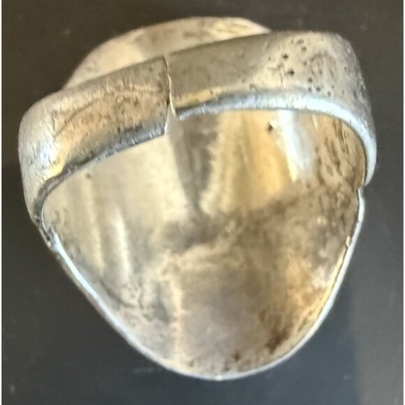 Vintage Sterling Silver Ring Size 6.5 Turquoise Onyx Southwestern Style READ - Picture 5 of 7